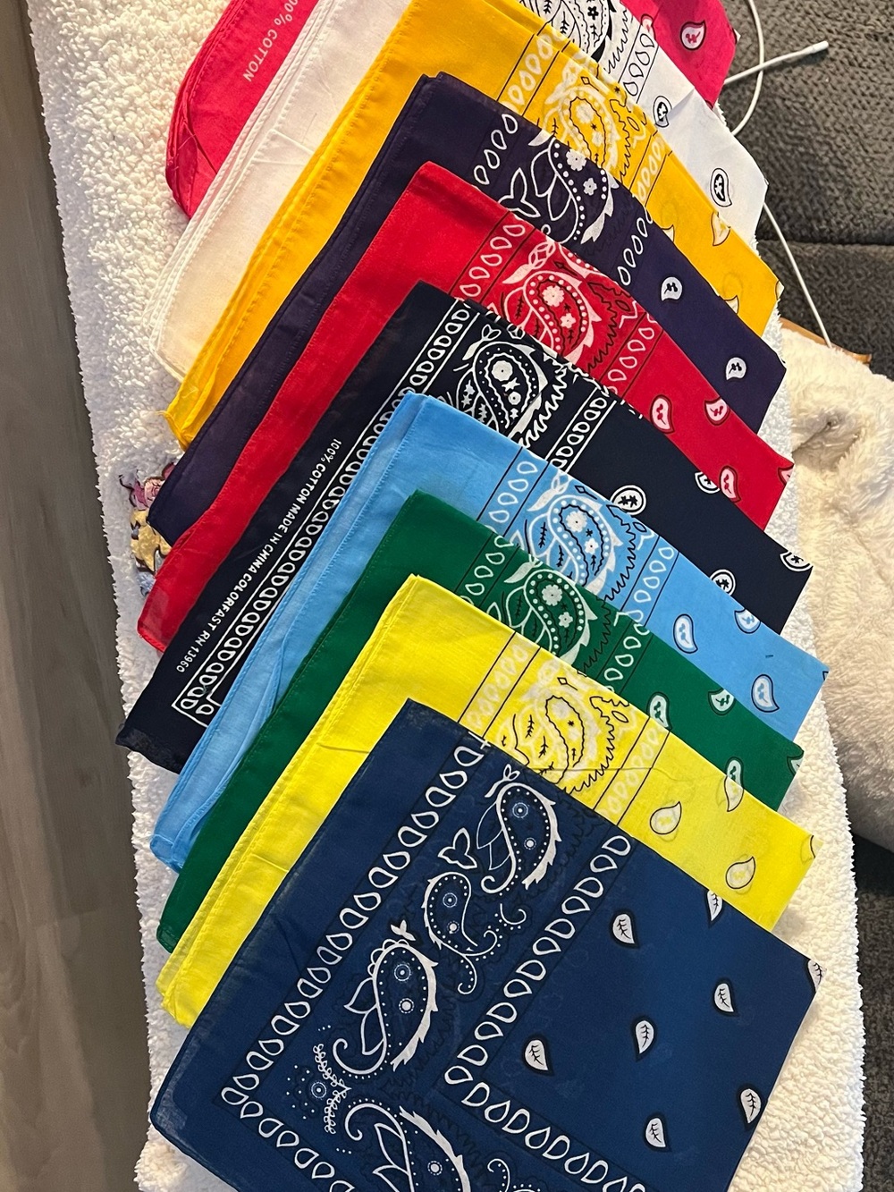 Assorted Cotton Paisley Bandana Set - Multi Color